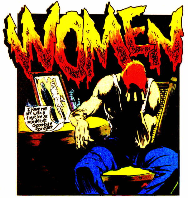 Title panel from ‘Women’ written by P.J. O’Rourke and drawn by Arthur Suydam, from National Lampoon.