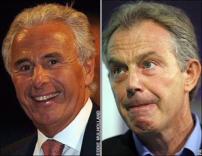 L-R: Sleazy ‘Lord’ Levy; Phony Tony Blair