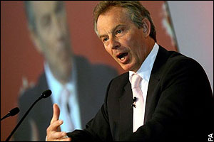 Tony Blair justifying his existence