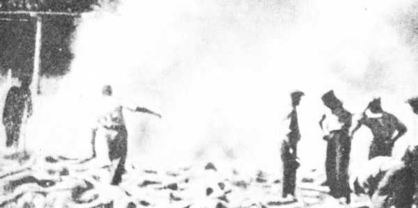 A fake photograph of the output of a gas chamber
