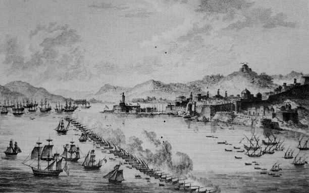 Sir Edward Pellew bombarded Algiers with overwhelming force. The once-great city was reduced to rubble and ruling dey sued for peace.