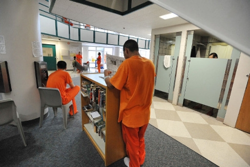 Part of the ‘day room’ area of Santa Ana Jail